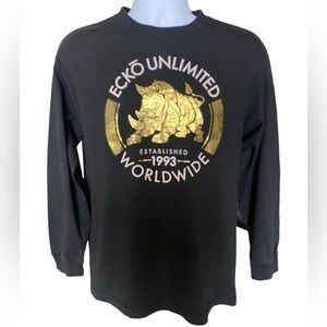 ECKO UNLTD. Rhino Black & Gold Long Sleeve Tee Shirt Men M Medium